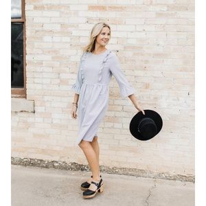 On Cloud 9 MOM Pinstripe Dress Roolee Boutique